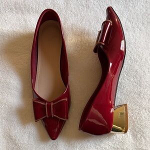Elegant Red Bow Flats